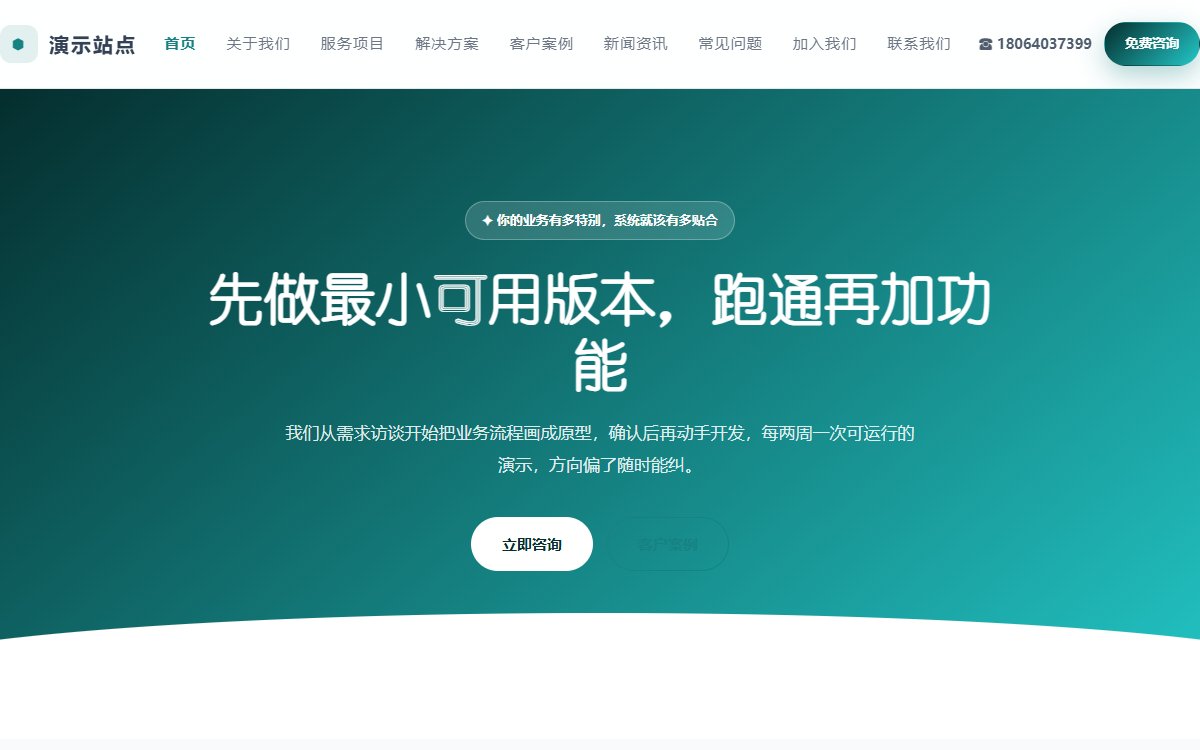 软件公司·多页·定制开发·云端光感版