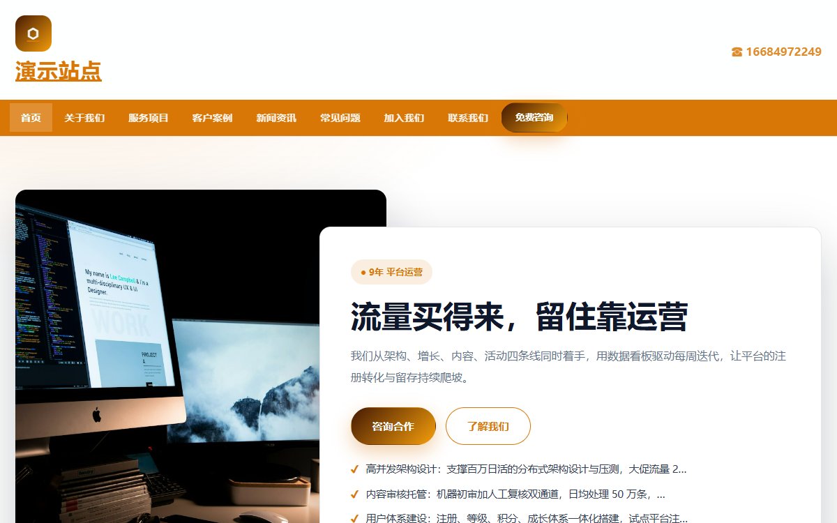 互联网公司·多页·平台运营·星耀光感版