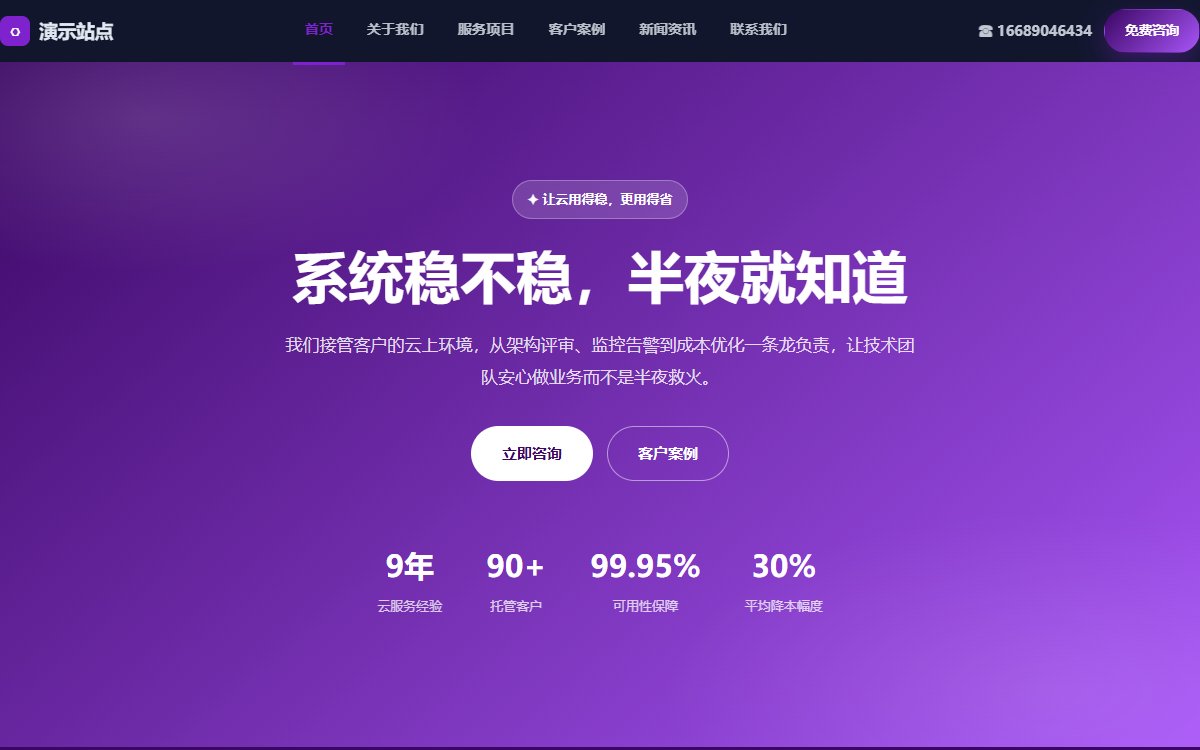 科技公司·多页·云计算运维·专业蓝调版